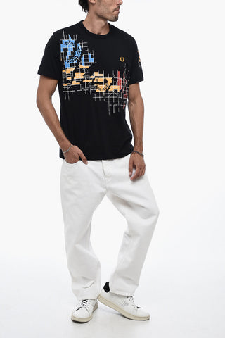 Crewneck T-shirt with GRID Print