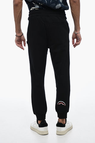 Brushed Cotton Joggers with Rear Embroidery