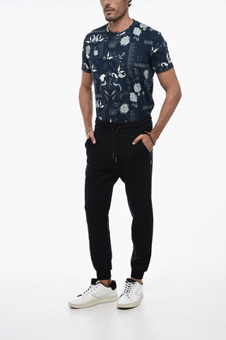 Brushed Cotton Joggers with Rear Embroidery