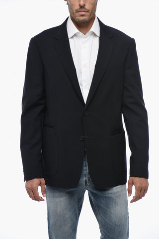 TM Blazer Sfoderato in Lana Tech con Tasche a Toppa