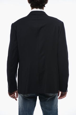 TM Blazer Sfoderato in Lana Tech con Tasche a Toppa