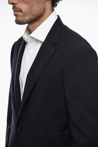 TM Blazer Sfoderato in Lana Tech con Tasche a Toppa
