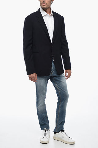 TM Blazer Sfoderato in Lana Tech con Tasche a Toppa