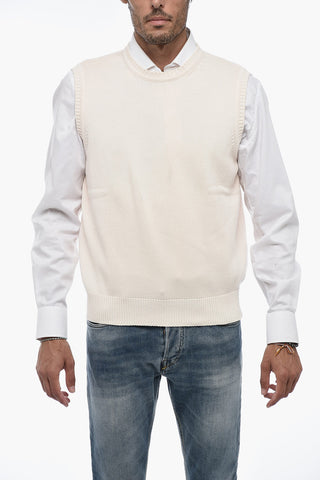 Cotton Knit Crewneck Vest