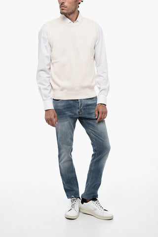 Cotton Knit Crewneck Vest