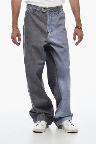 Two-toned Wide Leg Denims