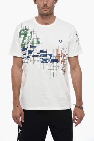 Crewneck T-shirt with GRID Print