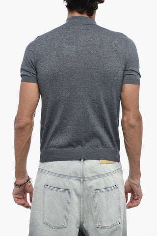 Stripe Print Long Sleeved Polo