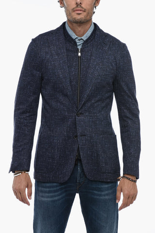 ID Linen Blend Blazer with Removable Chest Piece