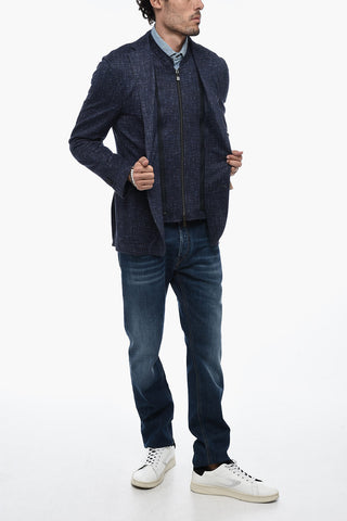 ID Linen Blend Blazer with Removable Chest Piece