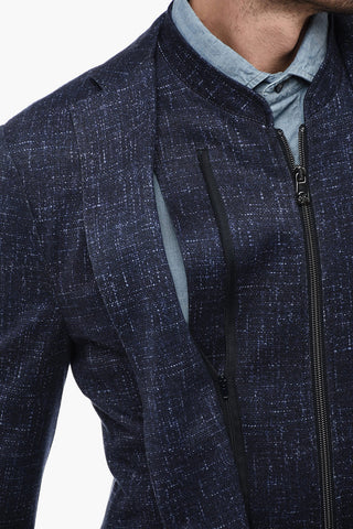 ID Linen Blend Blazer with Removable Chest Piece