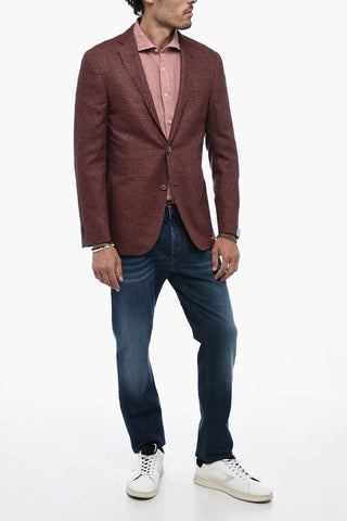 Patch Pockets Silk Blazer