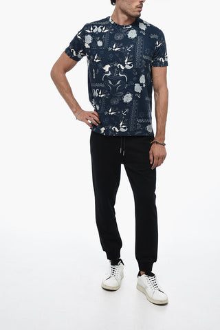 Crewneck T-shirt with Paisley Print
