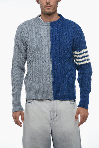 Wool Aran Two-toned Pullover
