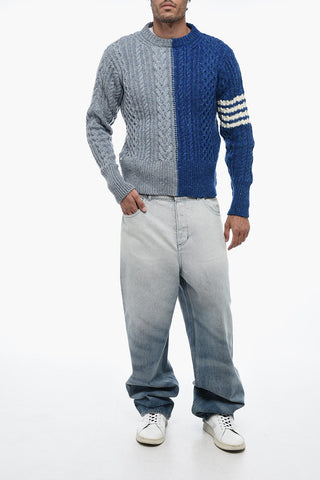 Wool Aran Two-toned Pullover