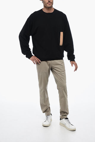 DIESEL Stretchy Embroidered Sweatshirt with Drawstring