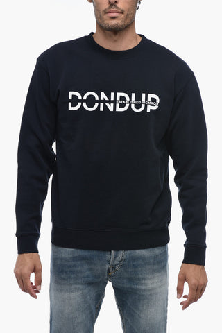 Brushed Cotton Sweatshirt with Logo Print