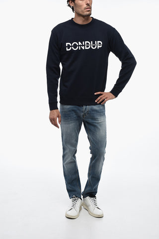 Brushed Cotton Sweatshirt with Logo Print