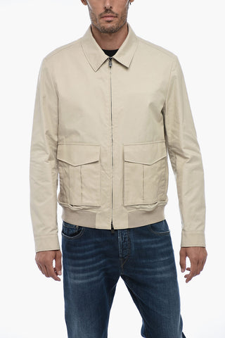 Overshirt con Chiusura Zip e Tasche ad Aletta