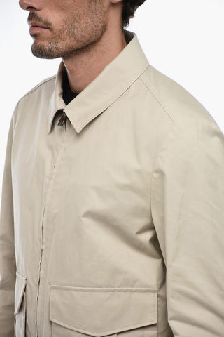 Overshirt con Chiusura Zip e Tasche ad Aletta