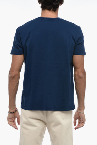 Floral Motif T-Shirt with Logo Print