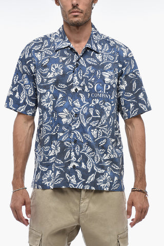 Camicia in Popeline con Stampa Floreale