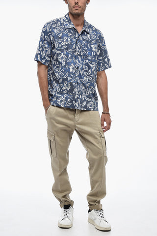 Camicia in Popeline con Stampa Floreale