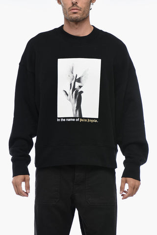 Brushed Cotton WINGS Crew Neck Sweatshirt with Print