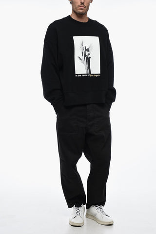 Brushed Cotton WINGS Crew Neck Sweatshirt with Print