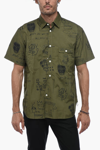Kurzärmeliges Hemd mit Basquiat-Print