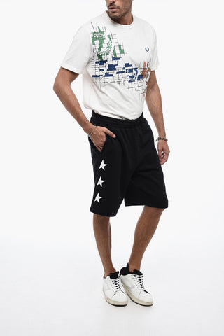 Shorts Joggers Stampati In Cotone Garzato