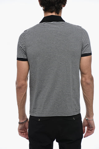 All-Over Striped Polo with Chest Pocket