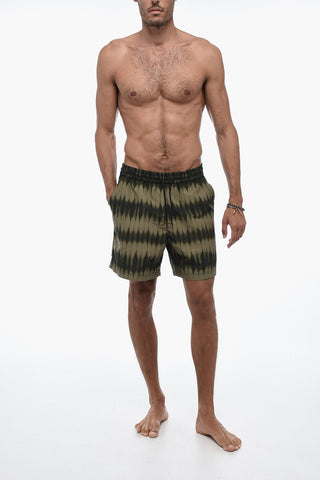 Tie Dye Print Boxer Swimsuit