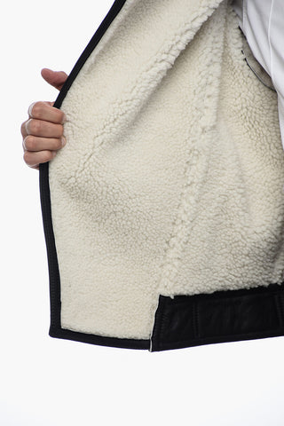 Leather Avietor Jacket with Shearling Detailing