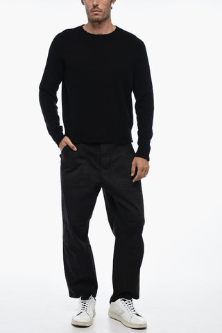 Maglia in Misto Lana con Logo Ricamato