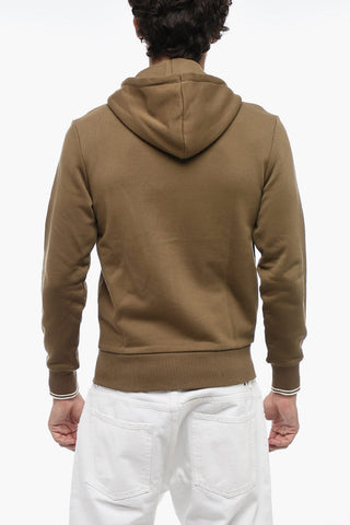 Zipped Hoodie Sweatshirt with Embroidery