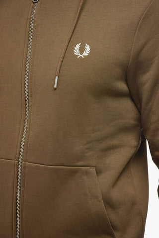 Zipped Hoodie Sweatshirt with Embroidery