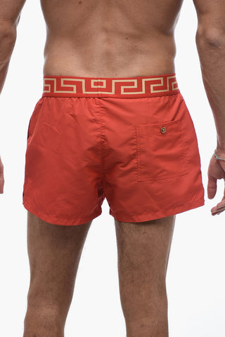 Costume Boxer Con Stampa Greca