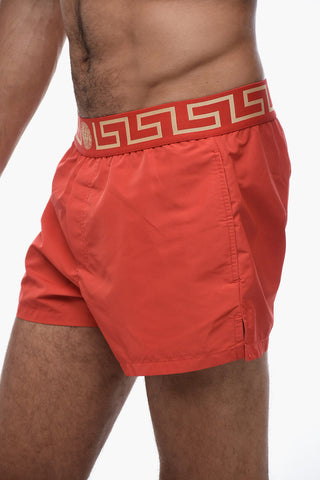 Costume Boxer Con Stampa Greca