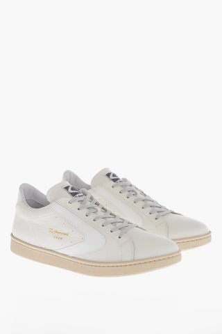 Logo Print Leather Low-Top Sneakers