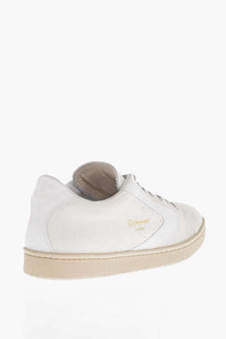 Logo Print Leather Low-Top Sneakers