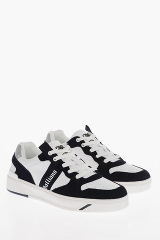 Bicolor Low-Top Sneakers With Suede Details