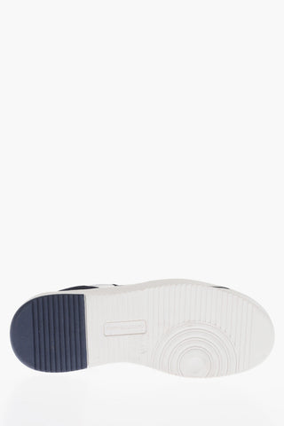 Bicolor Low-Top Sneakers With Suede Details