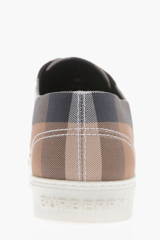 Pointed Lace-up Sneakers with Tartan Motif
