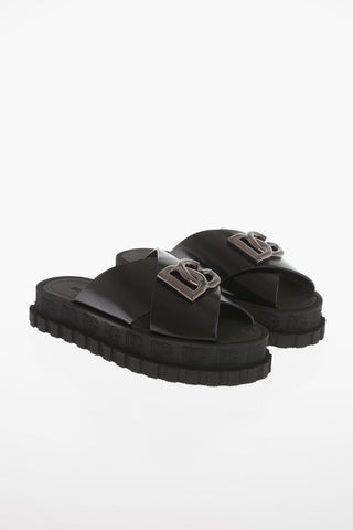 Brushed Cotton Slides With Statement Logo
