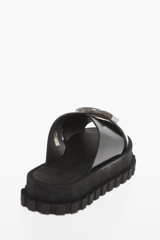 Brushed Cotton Slides With Statement Logo