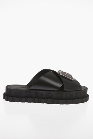Brushed Cotton Slides With Statement Logo