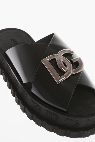 Brushed Cotton Slides With Statement Logo