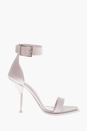 Satin-Sandalen mit Riemen und 10 cm Absatz