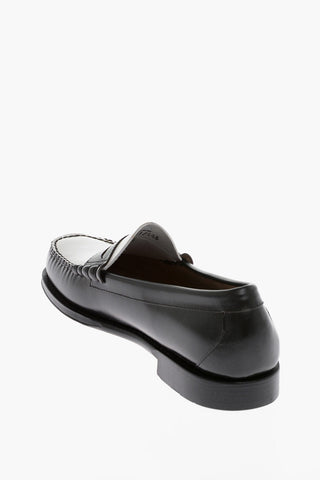 Two-toned Leather Penny Loafers